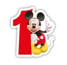 Vela de pastel de fiesta de cumpleaños de Mickey Mouse número 1