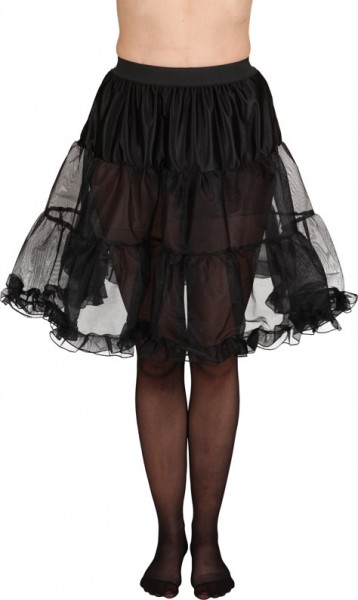 Lange zwarte petticoat