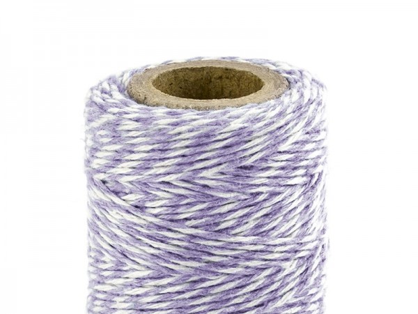 50m hilo de algodón lila-blanco 2