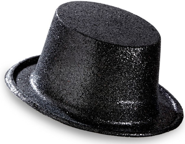 Zwarte glinsterende hoge hoed