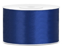 25m satin ribbon, navy blue, 38mm wide