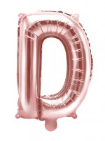 Palloncino lettera D rosa metallico 35 cm