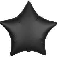 Ædel satin stjerne ballon sort 43cm