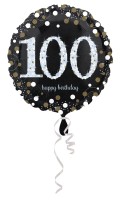 Gyllene 100-års folieballong 43cm