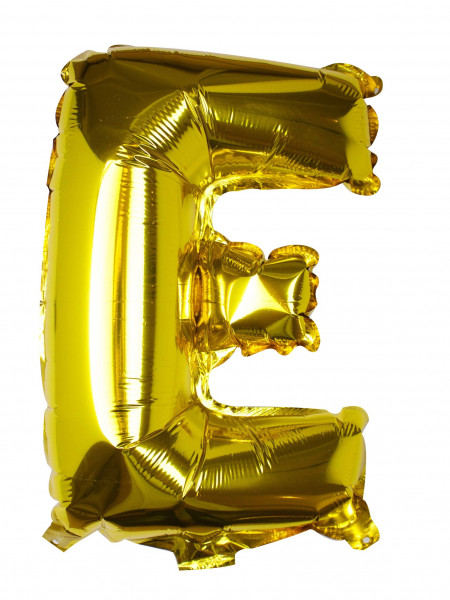 Złota litera E balon foliowy 40 cm