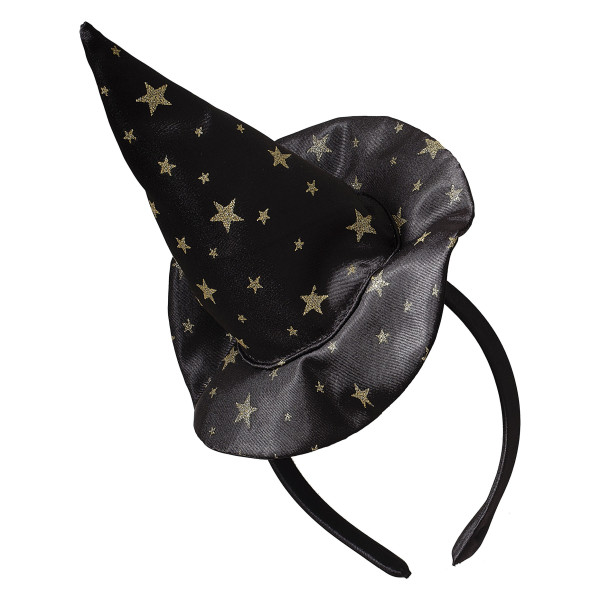 Sombrero de bruja estrella con diadema de lujo