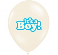 Voorvertoning: 50 ballonnen It&#039;s a boy vanille babyblauw