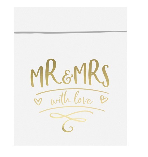 6 sachets cadeaux Mr & Mrs avec amour