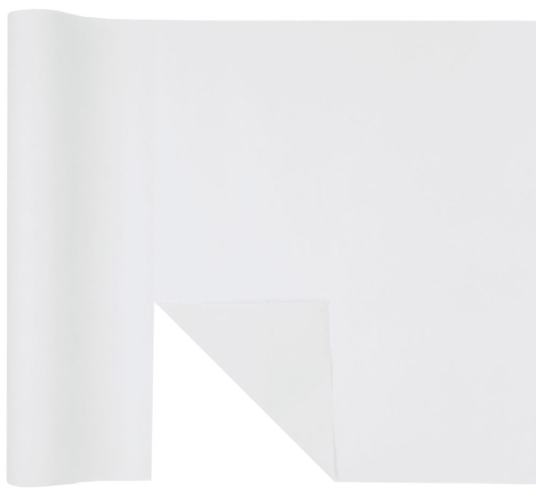 Ensfarvet bordløber hvid 4,8m