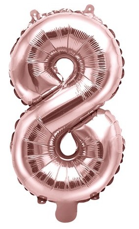 Folienballon mit Zahl 8 Heliumballon Rosa Pink Luftballon Ziffer Zahlenballon 