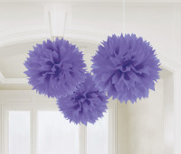 3 pompones romance violeta