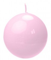 Anteprima: 6 candele a sfera rosa lucido 8cm