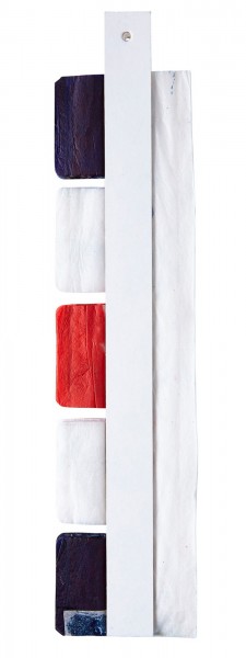 Abanico de papel redondo rojo blanco azul 50cm 2