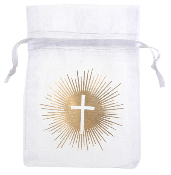 6 Golden Cross organza bags