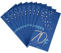 Vorschau: 10 Elegant Blue 70th Birthday Servietten 33cm