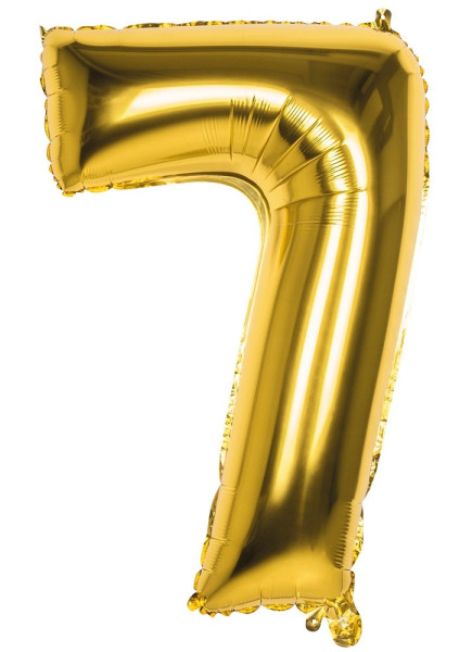 Folieballon nummer 7 guldmetallisk 86cm