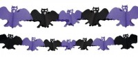 Vista previa: Guirnalda de papel murciélago negro-violeta 4m