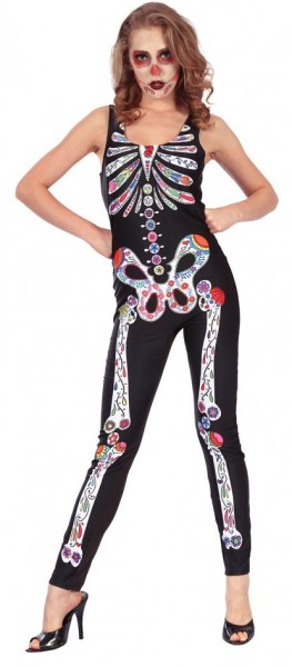 Färgglad jumpsuit för kvinnor i skelett
