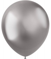 50 Shiny Star Luftballons silber 33cm