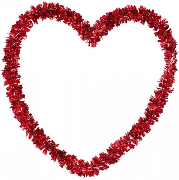 Ozdoba w kształcie serca z lśniącym sercem 27cm