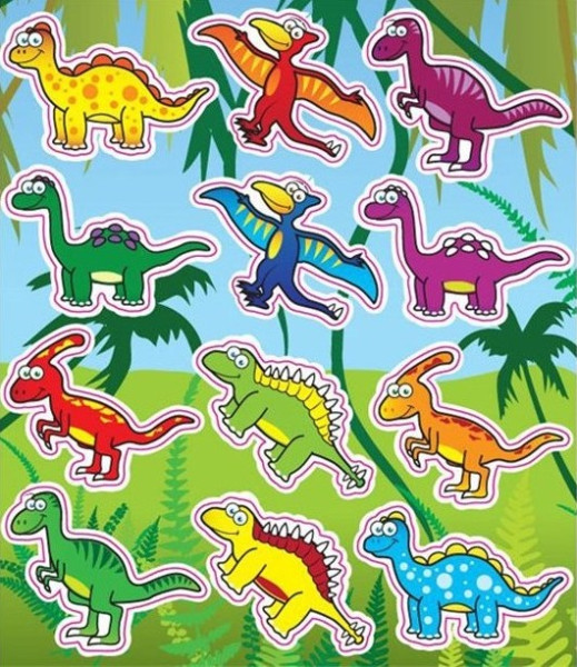 1 Dinosaurier Stickerbogen 11,5 x 10cm