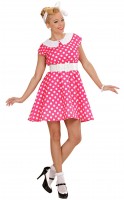 Oversigt: Pink polka dots 50'ers kostume til kvinder