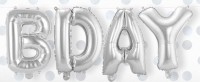 Preview: Bday foil balloon set silver