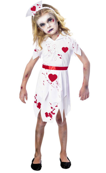Bloody Heart Nurse Kostüm für Mädchen