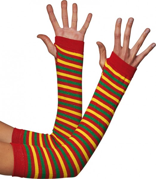 Färgglada randiga handskar