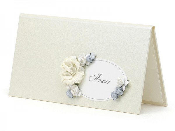 Geldkarte Amour mit hellblauen Blumen 2