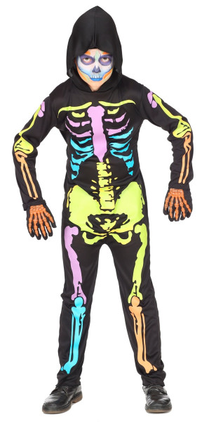 Combinaison squelette colorée pour enfants