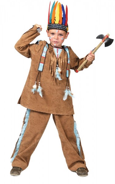 Lille Apache indisk dreng kostume