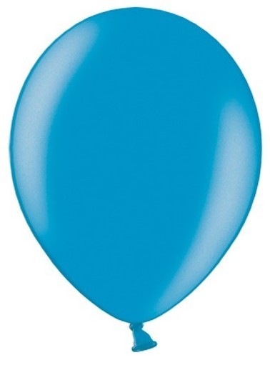 10 Partystar metallic Ballons karibikblau 30cm