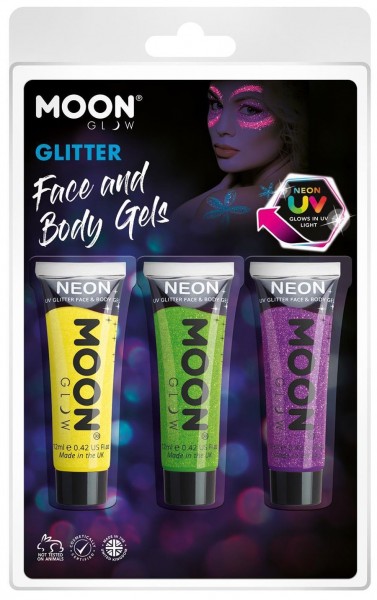 Maquillaje con purpurina UV Moon Neon