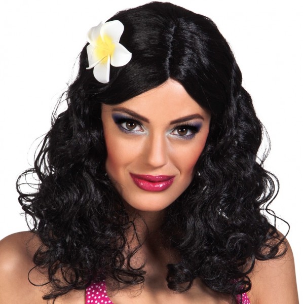Hawaiian wig with flower