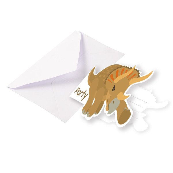 8 cartes d'invitation Happy Dinosaur avec enveloppe