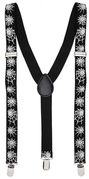 Poisonous cobwebs suspenders black and white