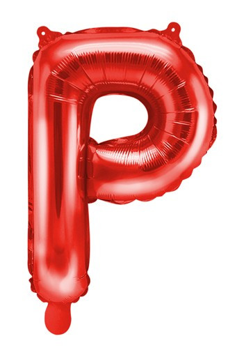 Röd P bokstavsballong 35cm