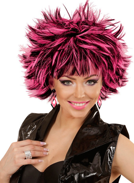 80s wig Stacy black pink