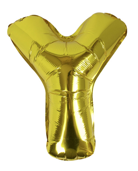 Gylden Y bogstav folie ballon 40cm