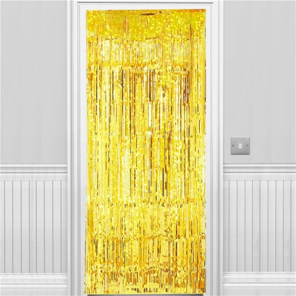 Cortina dorada puerta Holo-Party 2,4m