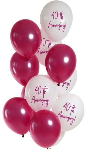 12 anniversary balloon mix 40th 33cm