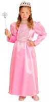 Preview: Pink princess dress for kids with crown