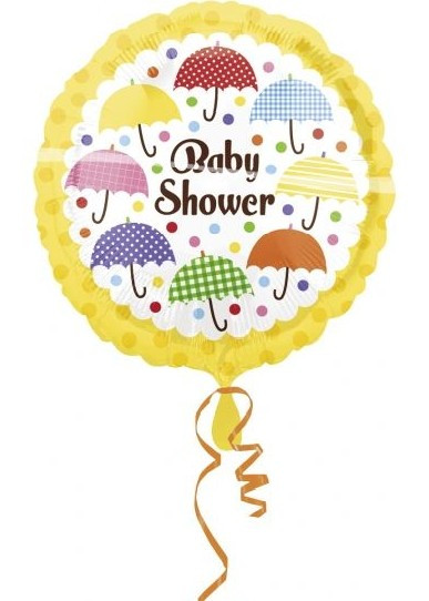 Paraguas de baby shower con globo de aluminio