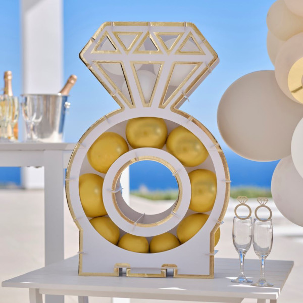 Champagne to Love ring shaped balloon stand
