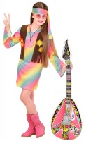 Vista previa: Disfraz de niña arcoiris hippie