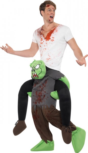 Blodig zombie piggyback kostym 3