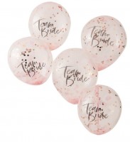 5 ballons confettis Team Bride 30cm