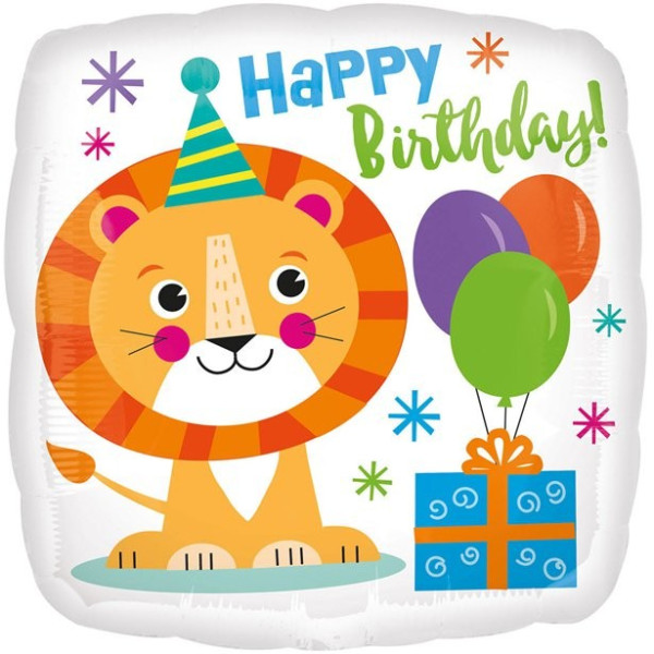 Balon foliowy mały lew z okazji urodzin 46 cm