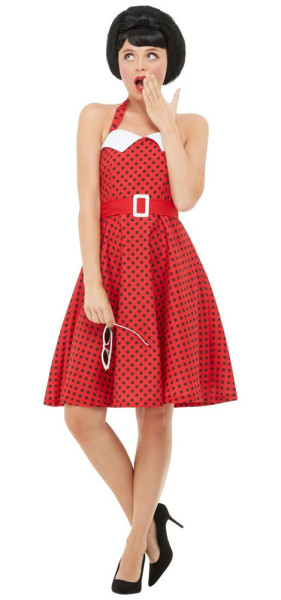 50er Jahre Kleid Damenkostüm rot 4